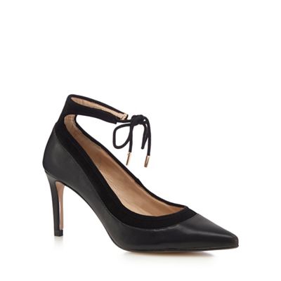 J by Jasper Conran Black pointed ankle tie high court shoes